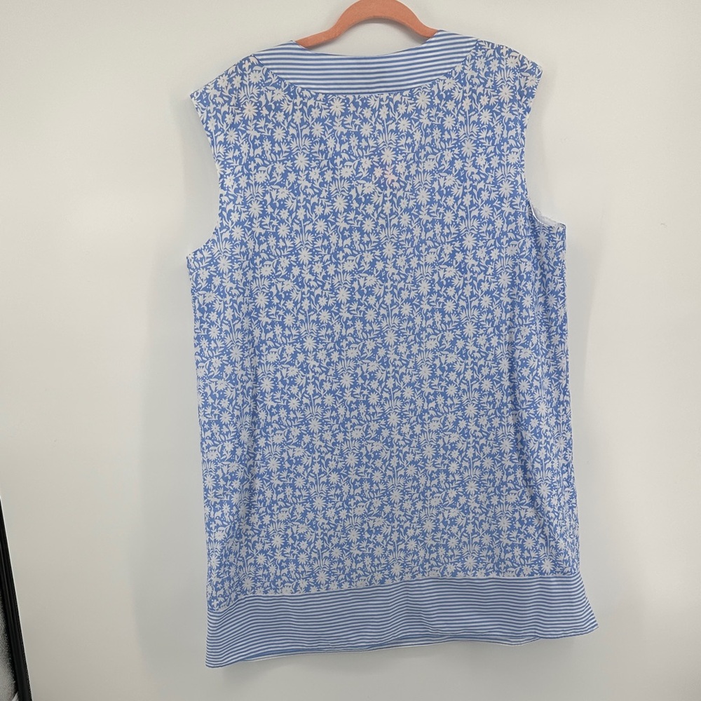Vineyard Vines Coastal Bohemian Floral Nautical Inspired Blue&White Dress SZXL - Picture 5 of 10